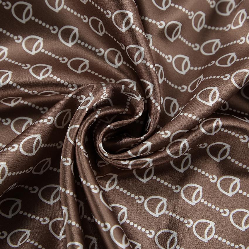 Autumn European Style Satin Print Pajamas Set Women's Loose Homewear Cardigan Robe Long Pants Cool Feel Nightwear For Casual Outing