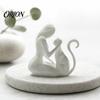 Sculpture 3D Printed Sculpture, One-Piece Molding Desktop Figure, Abstract Stable Decor Woman Cat Art Ornament for Home Gift Minimalist