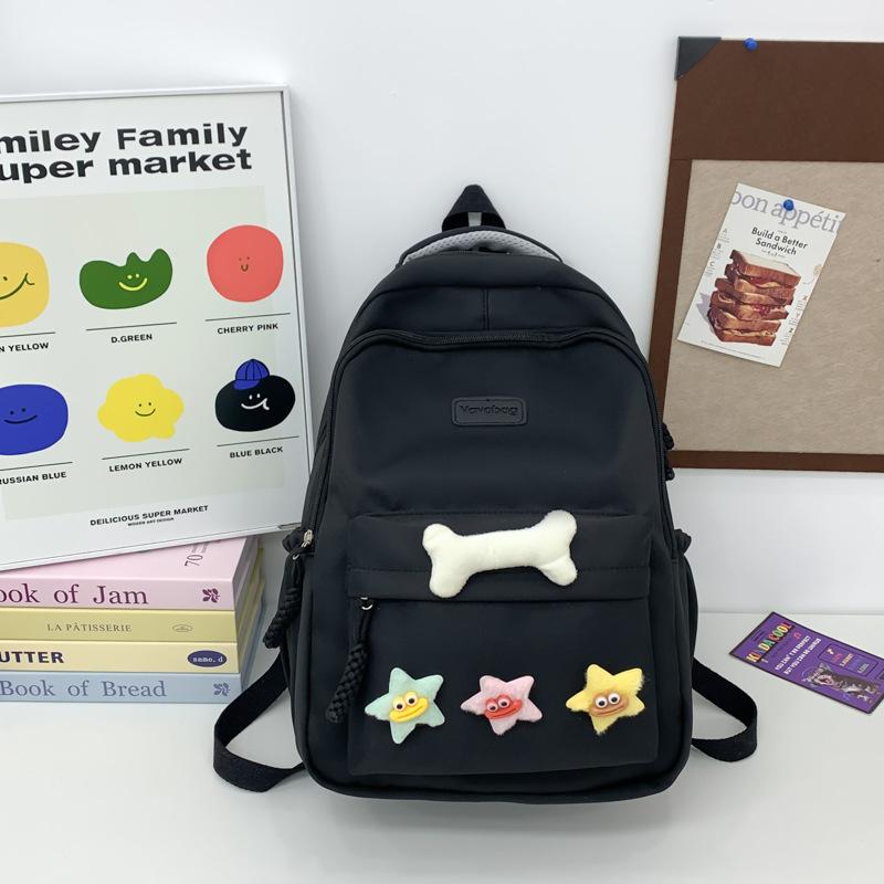 Large Capacity Schoolbag Female Simple Joker Japanese Ins Wind Campus Solid Color Backpack