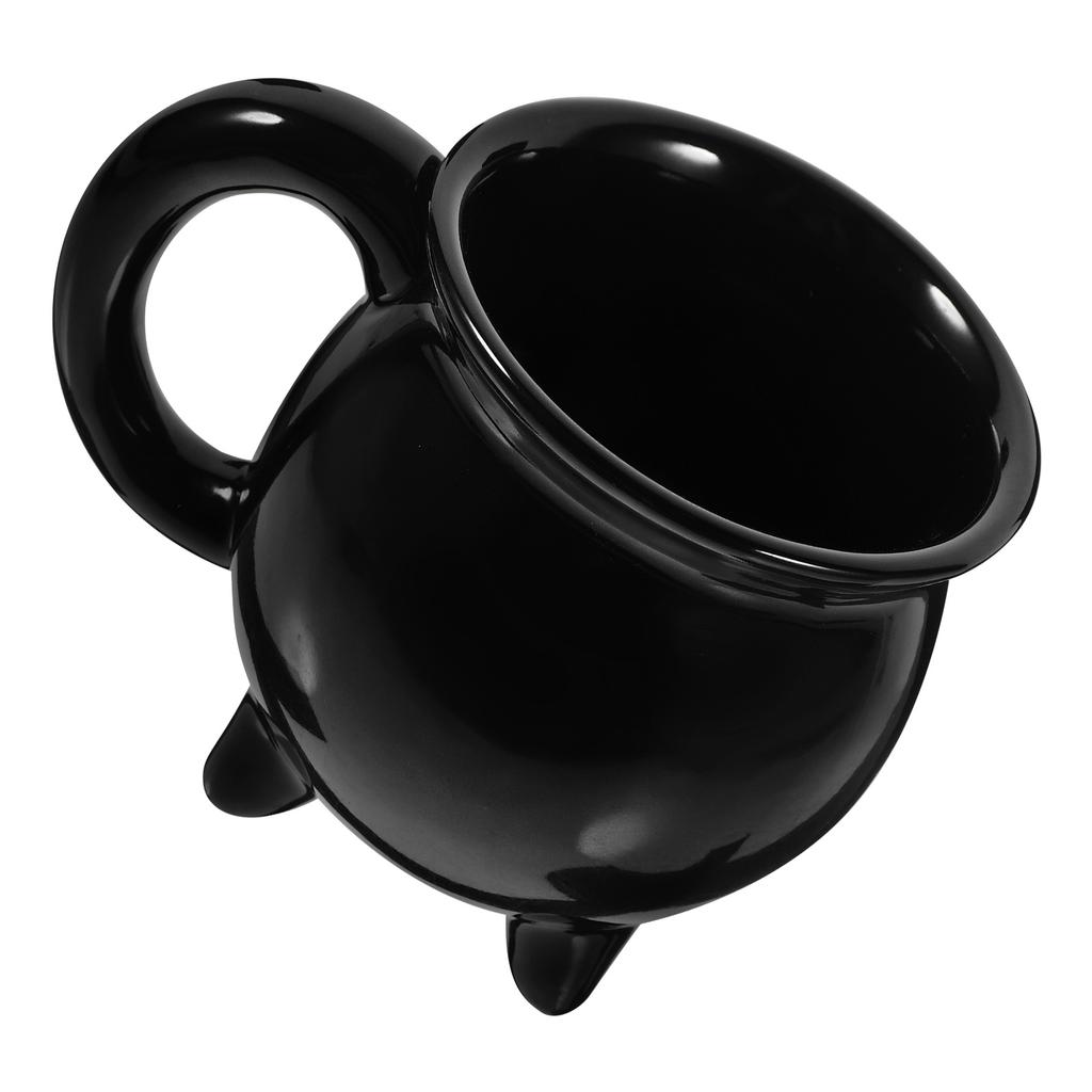 Ceramic Mug Witch Cauldron Coffee Cup Novelty Drinking Mugs Tea Water Jug Halloween Ceramic Serving Mug Black Color Kitchen