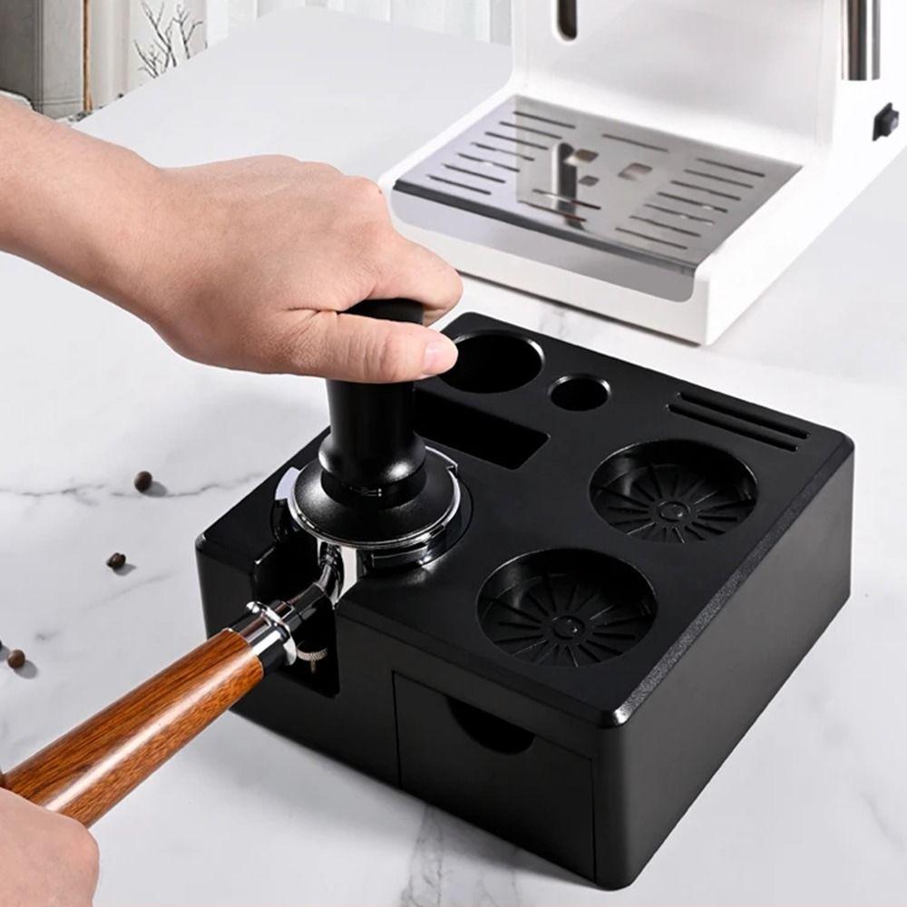 Non-slip Bottom Coffee Tamping Station with Storage Drawer Coffee Tamper  Stand  Home Brewing
