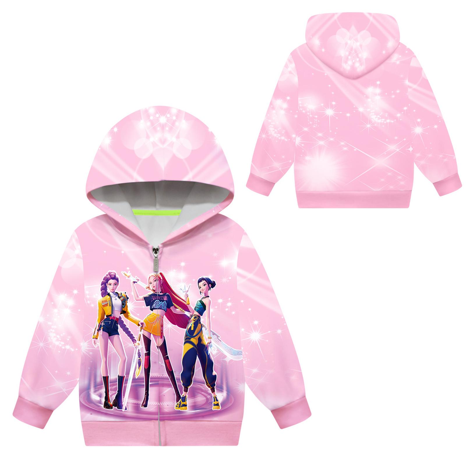 

Худи для девочек 3D Мультяшная куртка Толстовка Музыкальная на молнии с капюшоном с длинным рукавом Топы 150