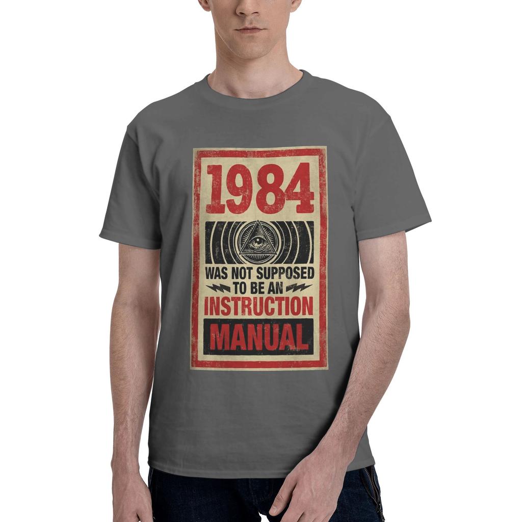Streetwear T Shirt 1984 George Orwell Big Brother Printed Pure Cotton T Shirts Trendy Cool Tshirt for Unisexs Short Sleeve Tees