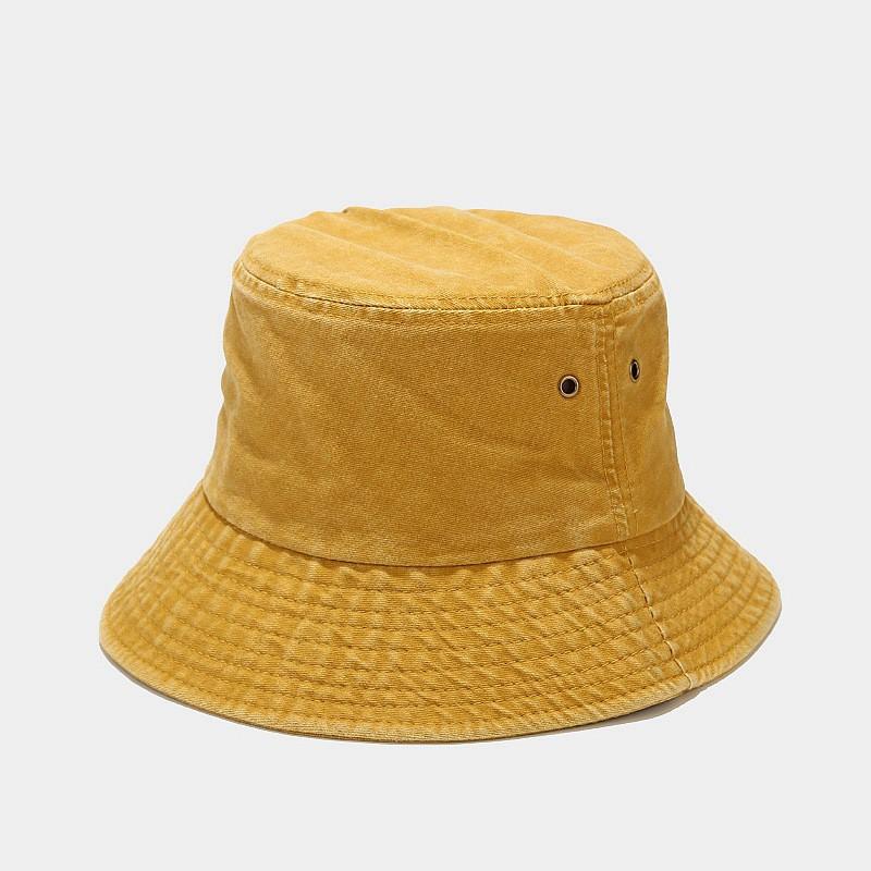 Mens Womens Washed Plain Bucket Hat All Season Outdoor Travel Sun Protection Cap
