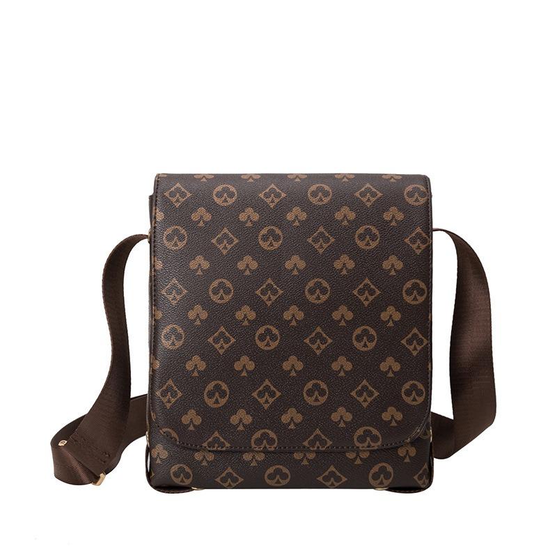 Spring and summer new men's bag, playing card printing briefcase, business computer bag, one shoulder messenger bag.