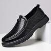 Summer New Men'S Hollow Casual Leather Shoes Breathable And Non-Stinky Foots Men'S Slip-On Soft-Soled Soft-Surface Leather Shoes