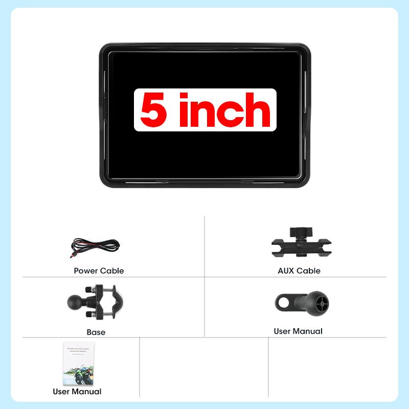 Écran de moto CarPlay sans fil 5/7 pouces, Android Auto, tableau de bord numérique Portable pour moto, DVR, Navigation GPS, étanche IPX7