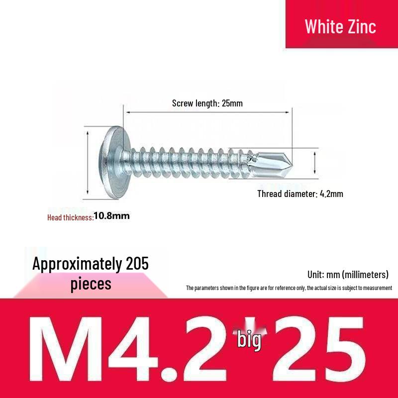 Phillips Head Self-Tapping Drill Tail Metal Screw for Color Steel Tile