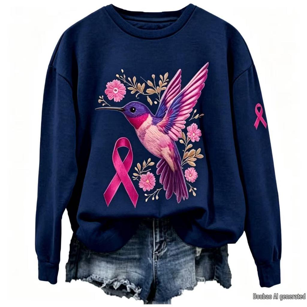 Women's Autumn/Winter Sparrow Print Velvet Hoodie
