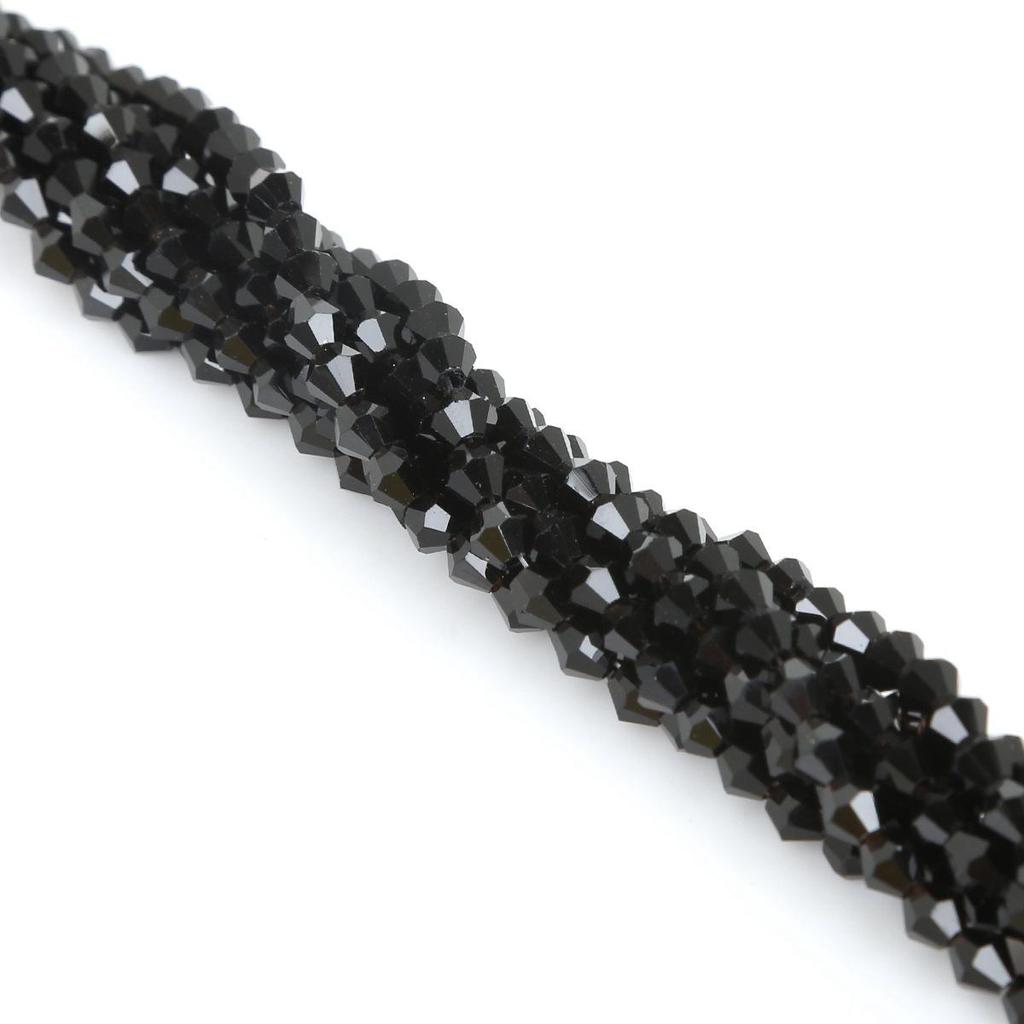 4mm Faceted Diamond Crystal Glass Beads for Handmade Hair Accessories