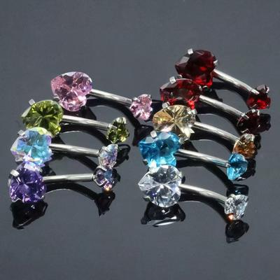Hervorragende, lebendige Farbe, bezaubernder schöner Bauchnabelring im Herzstil, Körperpiercing-Schmuck für Party-Nabel