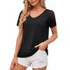 Damen Sexy Frühling und Sommer Neu Beliebt Damen Gespleißte Mesh Kurzarm Tops Farbe Lässiges Lockeres T-Shirt