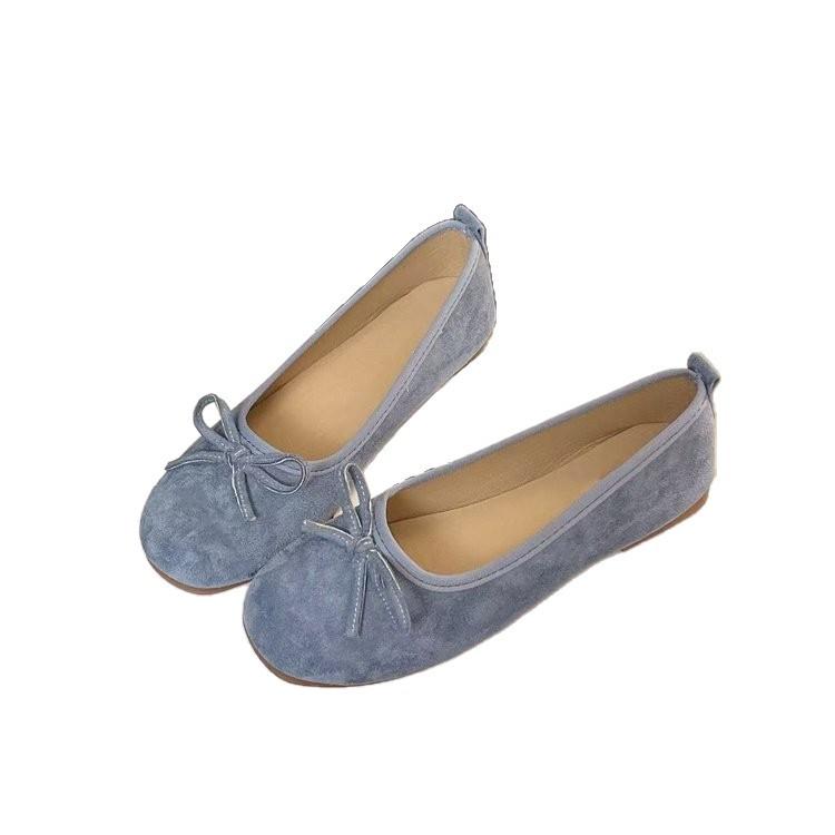 French Bow Round Head Ballet Shoes Fairy Shoes Flat Gentle Evening Shoes Autumn New Women's Small Single Shoes