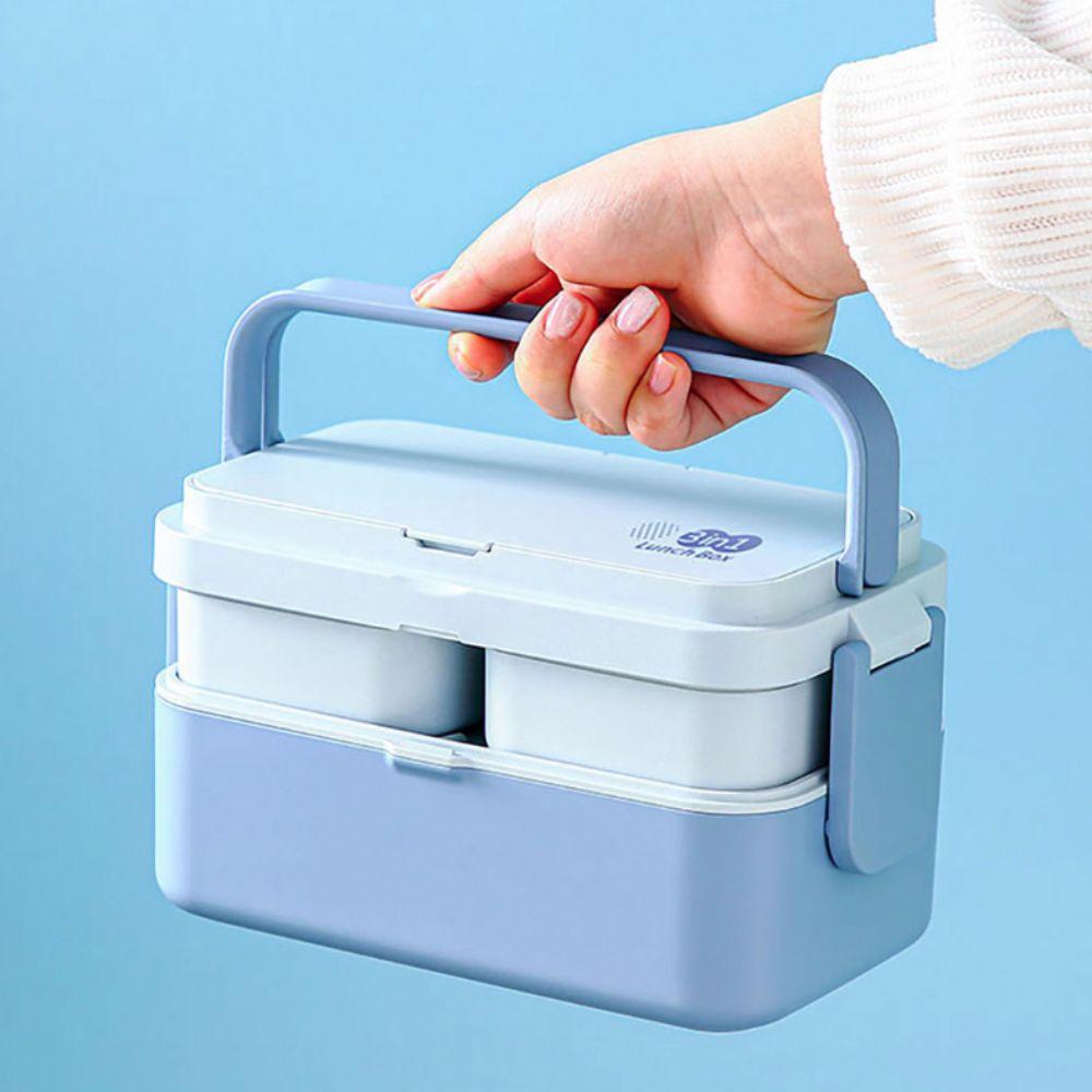 Separated 2 Layer Picnic Lunch Box Japanese-style Food Container Portable Food Storage Box  School