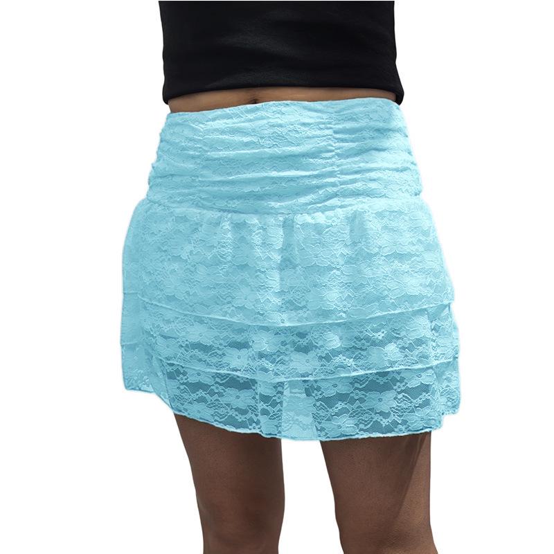 European & American Multi-layer Lace Trim Stacked Mini Midi Skirt – Sexy Fashion for Trendy Women