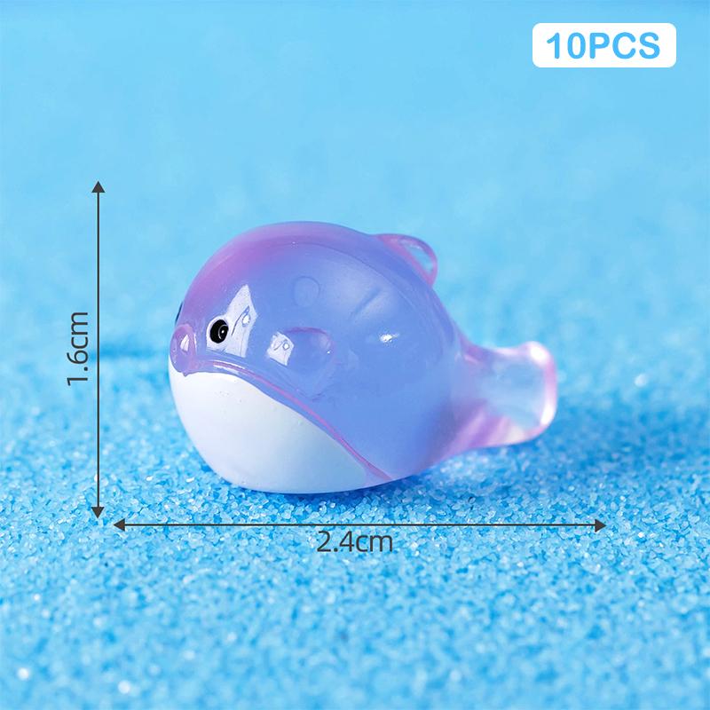 

10 шт., милый полимерный светящийся Кит, осьминог, морской организм, миниатюрный орнамент для сказочного сада, микропейзаж, украшение в горшке 3