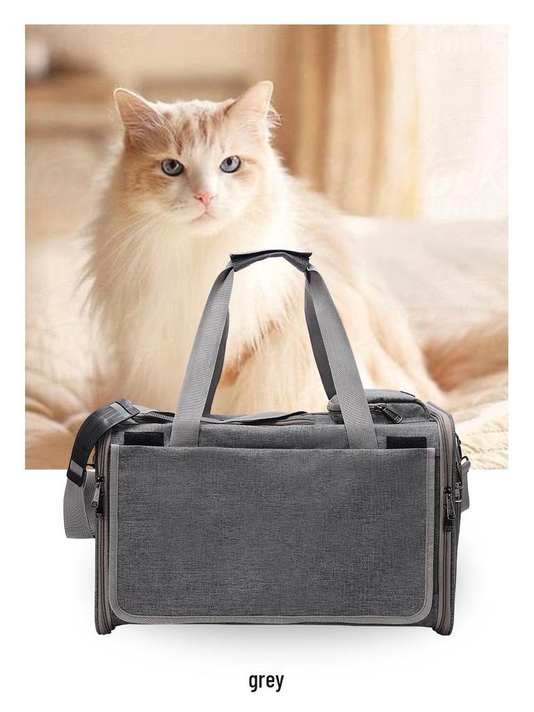Large Breathable Foldable Cat and Dog Carrier Portable Travel Bag