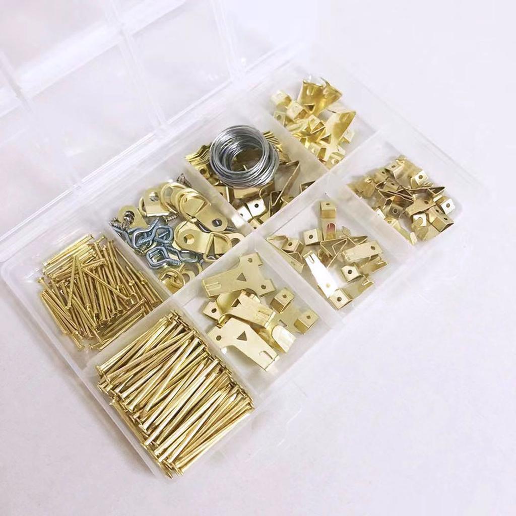 ABEZ Picture Hanging Assortment Kit, Heavy Duty Wire Picture Hanging 220-Piece Set For Photo Mirror Frame Artwork