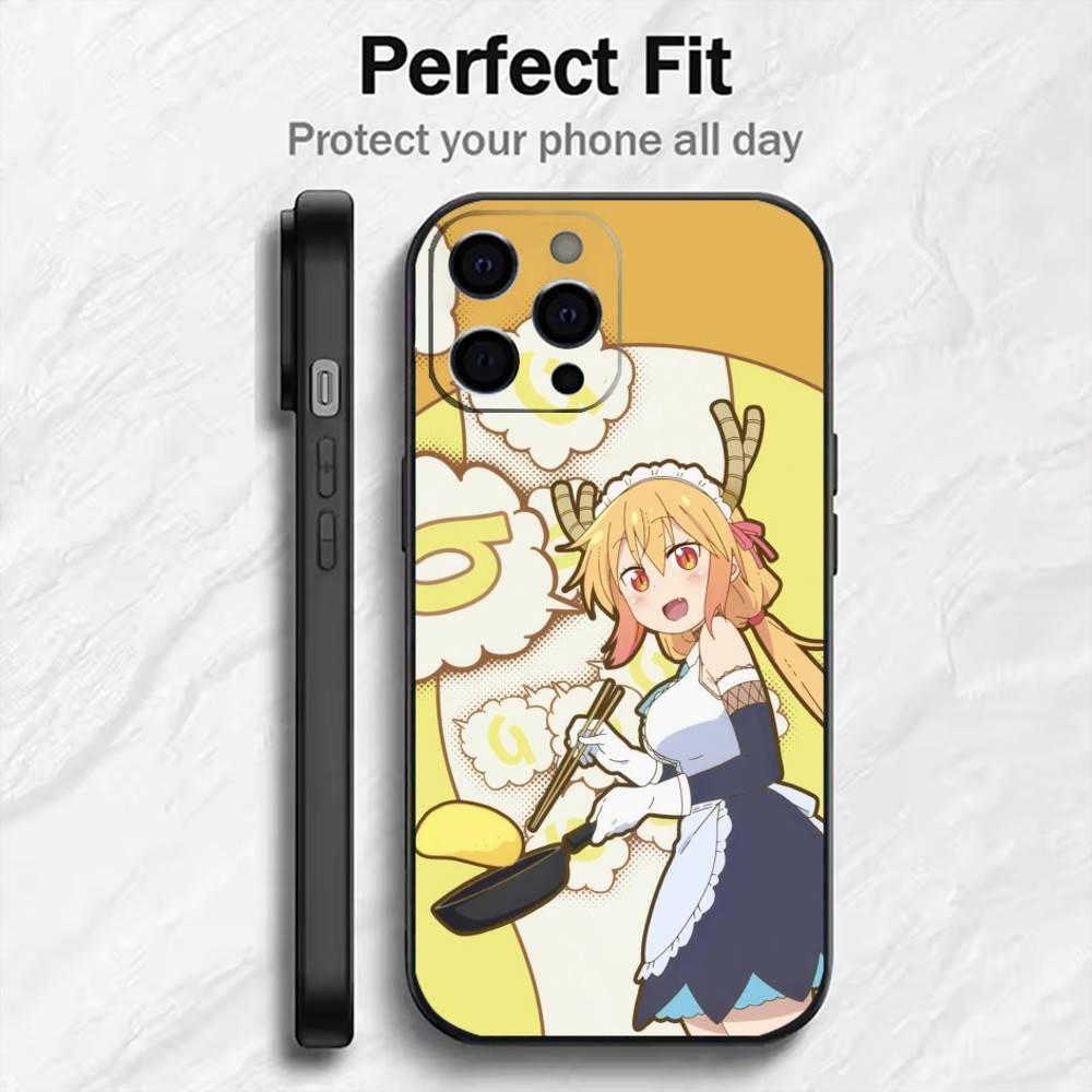 Tohru D-Dragon M-Maid  Phone Case For iPhone17,16,15,14,13,12 Plus,Max Soft Silicone Black Cover