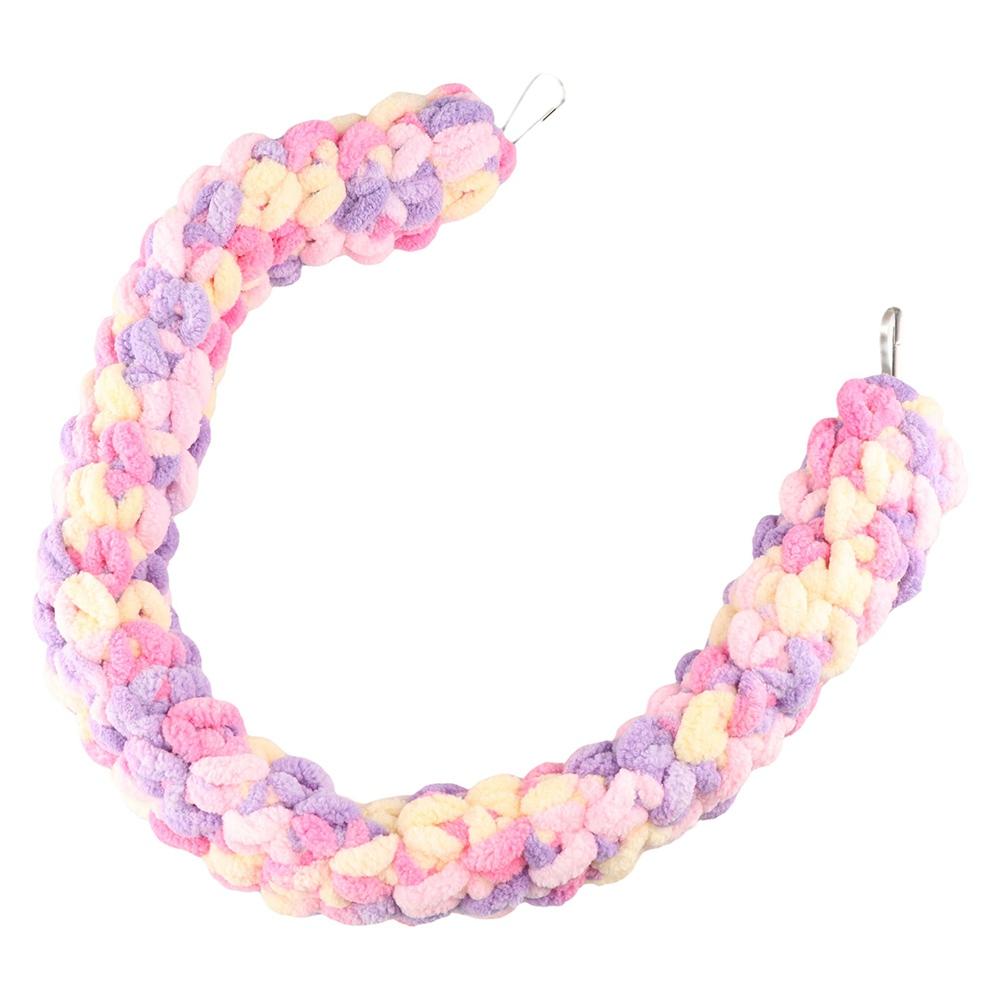 Portable 60cm Sugar Glider Climbing Rope Thick Braided Hamster Swing Rope Soft with Hanging Lock Buckle Hanging Rat Toy Bird