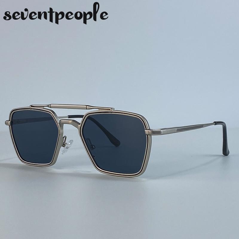 Retro Steampunk Square Sunglasses Women  Luxury Brand Trendy Metal Frame Outdoor Driving Sun Glasses Classic Shades For Lady