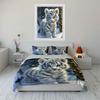 White Tiger Art Decor Set Soft Comfortable Duvet Cover Bedding Set Included 1*Duvet Cover & 2*Pillowcases, Gift