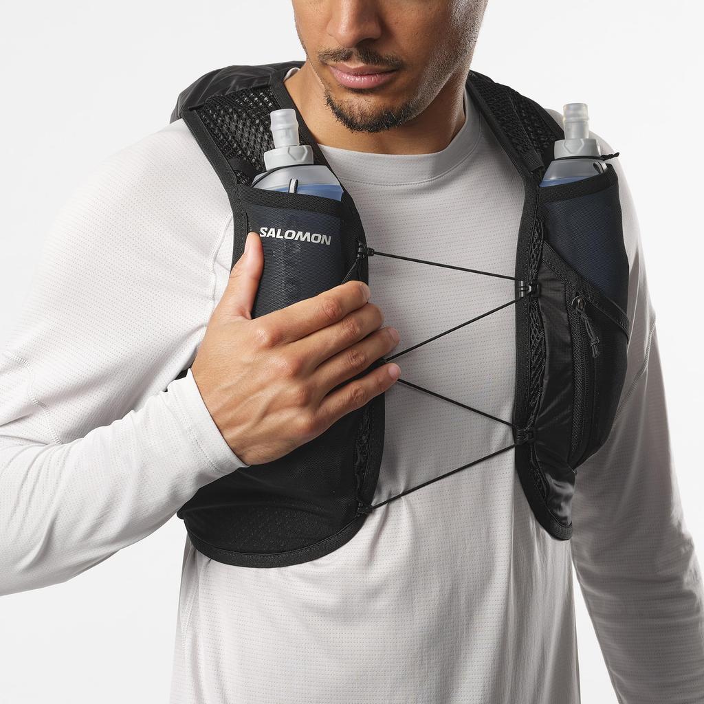 SALOMON ACTIVE SKIN 8 SET Hydration Vest Backpack Size (Black/Metal, M)