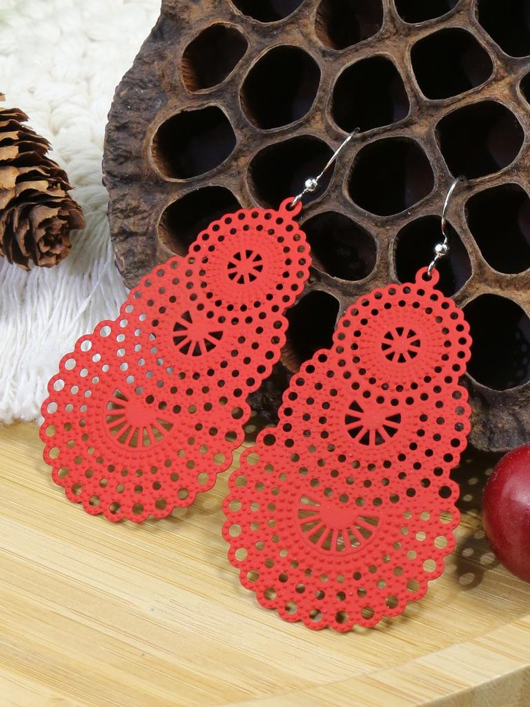 3 Paare Bunte Geometrische Hohle Hängeohrringe Für Damen Böhmischer Urlaub Zirkone Dating Geschenk