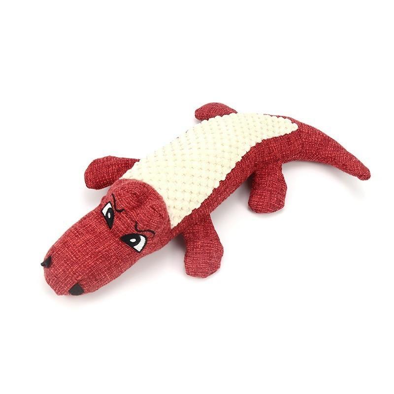 

Interactive Dog Toy Resilient Plush Material Crocodile Design Wholesale червоний