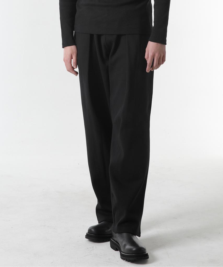 CODE I'M High-Waisted Pintuck Wide Slacks Black