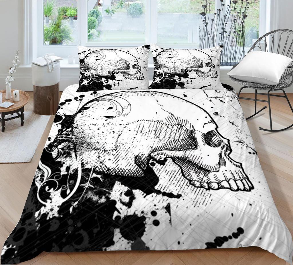 3D Duvet Cover Skeleton Home Bedding Set Microfiber Polyester Children Teen King Double Size Cool Quilt Cover