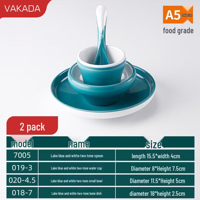 VAKADA Melamine 4-Piece Place Setting Set (2-Pack)