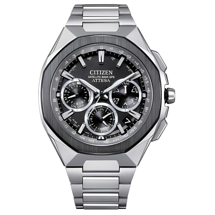 CITIZEN Attesa Light Powered Quartz Movement Titanium Strap Watch 44mm Men s Watches Black Dial CC4104-53E Black Dial