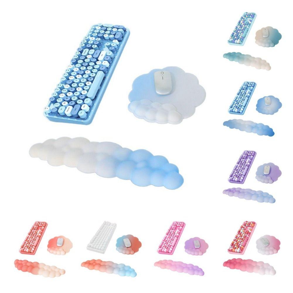 

2 шт., комбинированный набор подставок для запястий с цветным облаком, комплект подставки для рук в форме градиента облака, комплект подставки для рук для компьютера