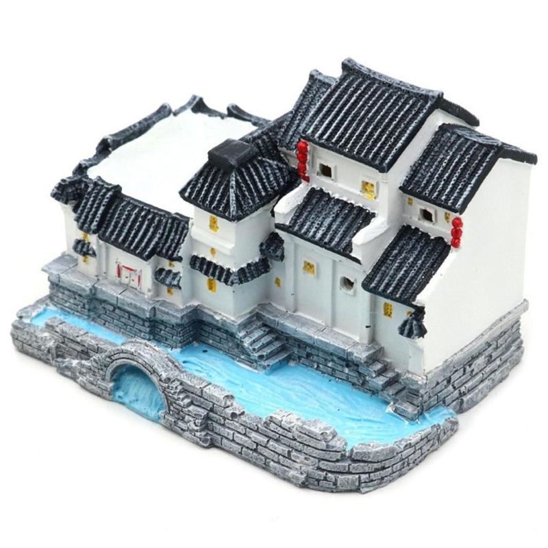 Aquarium Landscape Villa Aquariums Decorations Art Crafts Terrarium Habitat Ornaments 1