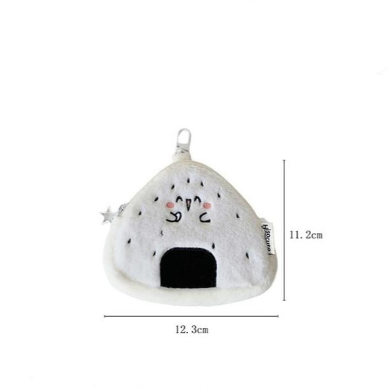 Cute Cartoon Plush Rice And Vegetable Roll Wallet Creative Storage Bag Pendant Backpack Decoration Pendant Accessories Gift