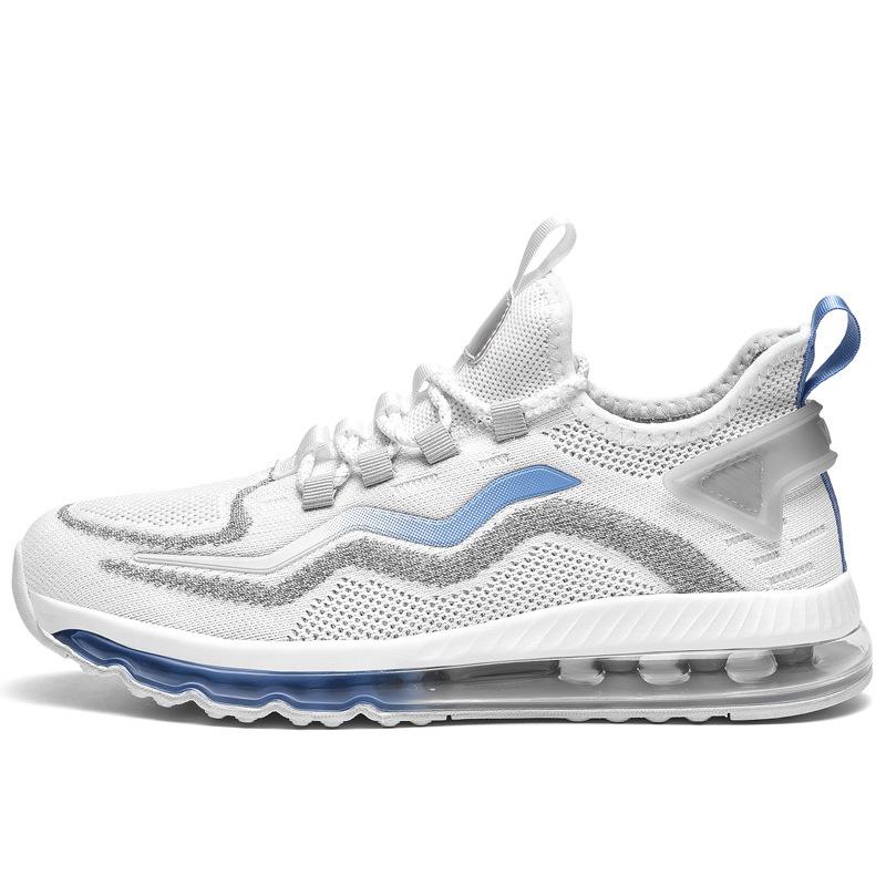 Flying Woven Air Cushion Sports Casual Shoes High Rebound Shock Absorption Breathable Mesh Men's Shoes Outdoor Running Light Sports Tide Shoes