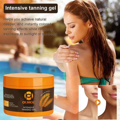 Sun Exposure Tanning Gel Natural Tanning Accelerator Cream Deep Tan Accelerator Safe Ingredients Tanning Gel for Outdoor Sun Sunbeds