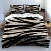 Zebra-Muster Bettwäsche-Set Dreiteilig Bettwäsche-Set (1 Bettbezug, 2 Kissenbezüge, Bettdecke nicht enthalten)