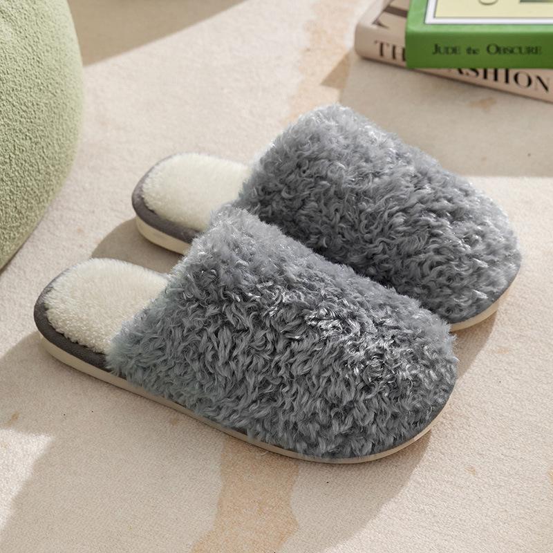 Women's Cozy Bowknot Cotton Slippers - Cute Couple Design, Soft Plush Sole for Autumn/Winter