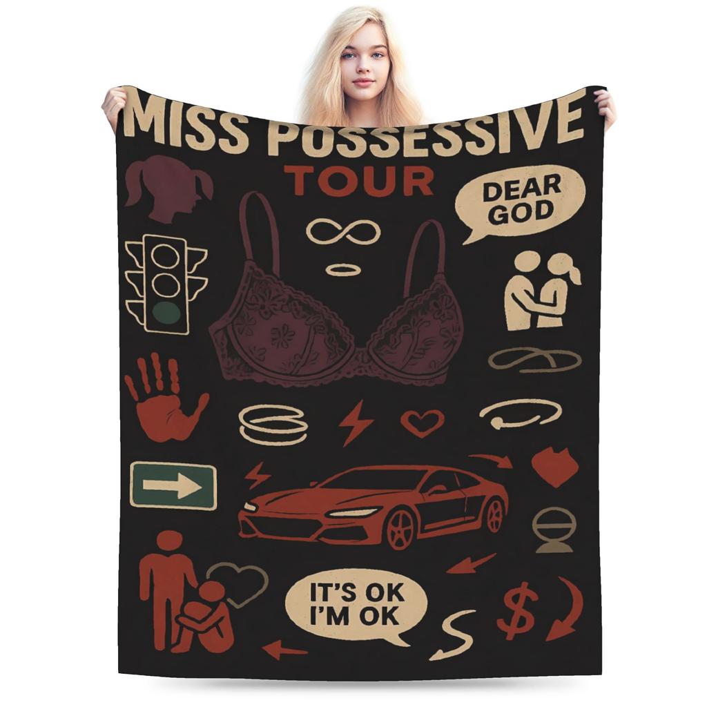 Miss Possessive Tour 2025 Blanket Quality Warm Tate McRae Throw Blanket Winter Girls Boys Couch Bed Print Bedspread