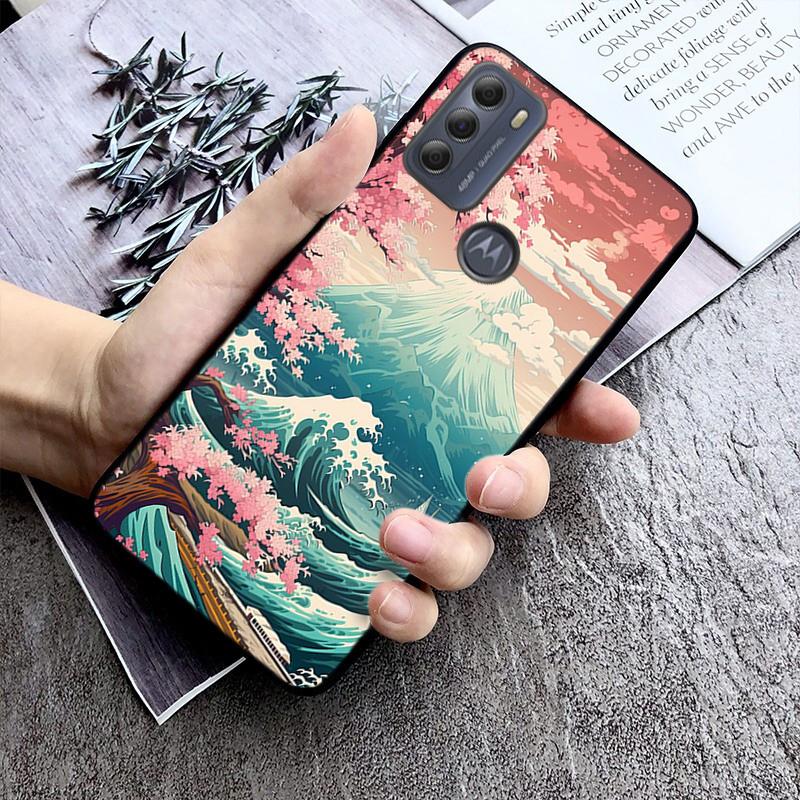 Japanese Mount Fuji Landscape Phone Case For Moto E32 E32S E20 E40 E7 Plus Edge 40 30 Ultra Neo 20 Lite G13 G9Plus GPure GStylus