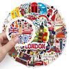 50 British Creative Outdoor Scenery Travel Britain Decorative Water Cup Mobile Phone Case Suitcase Stickers