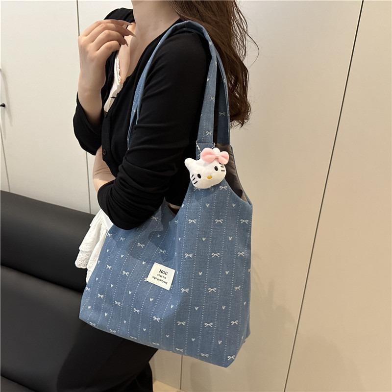 Summer Popular Canvas Bag Beautiful New Shoulder Bag Commuting Large Capacity Portable Tote Bag