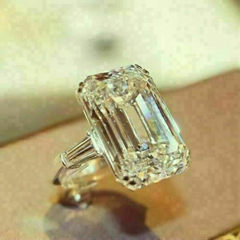 Simple Gorgeous Geometric Zirconia Ring for Female Luxury Proposal Band Jewelry Temperament Finger Accessories for Party