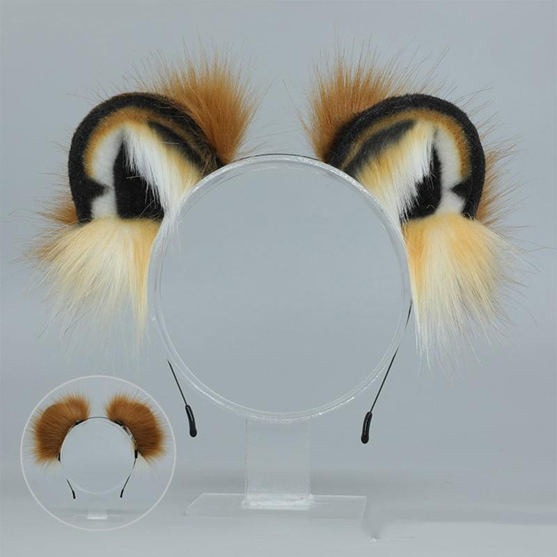 Cute Headband for Cat Tiger Ear Shape Hair Hoop Party Headpiece Cosplay Costume