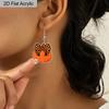 2D Flat Fall Thanksgiving Earrings Bow Pumpkin Dangle Earrings Women's Holiday Charm Jewelry