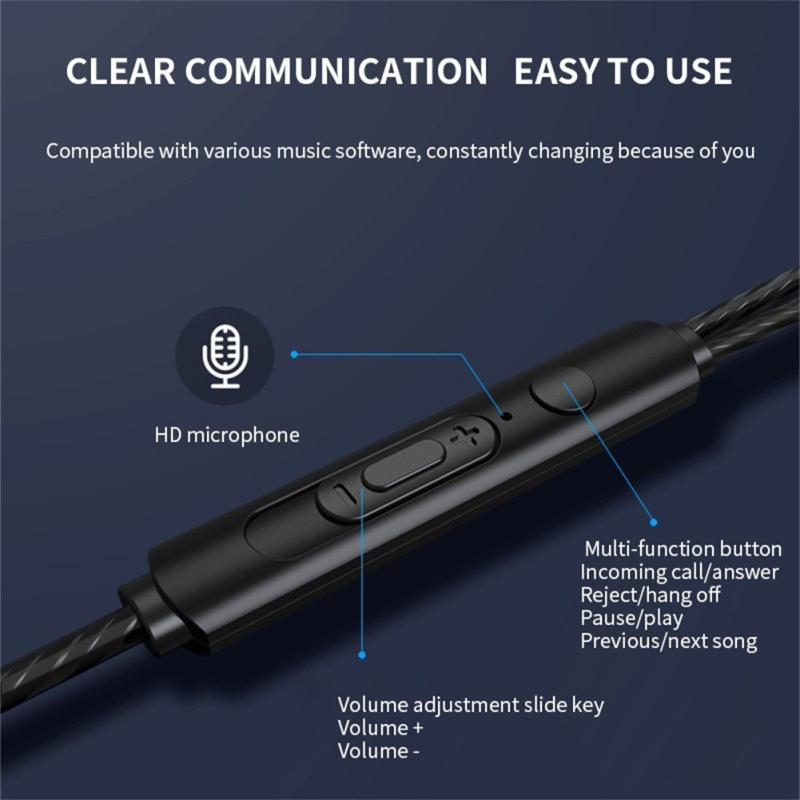 Universeller Typ-C kabelgebundener In-Ear-Kopfhörer mit Geräuschunterdrückung, Kabelsteuerung und 3,5-mm-Telefon-Headset