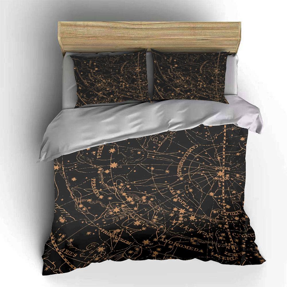 Celestial Star Map Decoration Set Soft Comfortable Duvet Cover Bedding Set Included 1*Duvet Cover & 2*Pillowcases, Gift