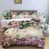 3D Cat Print Duvet Cover Floral Bedding Set Twin Full For Kids Girls Boys Room Luxury Microfiber Quilt Cover